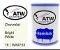 Preview: Chevrolet, Bright White, 16 / WA9753: 500ml Lackdose, von ATW Autoteile West.